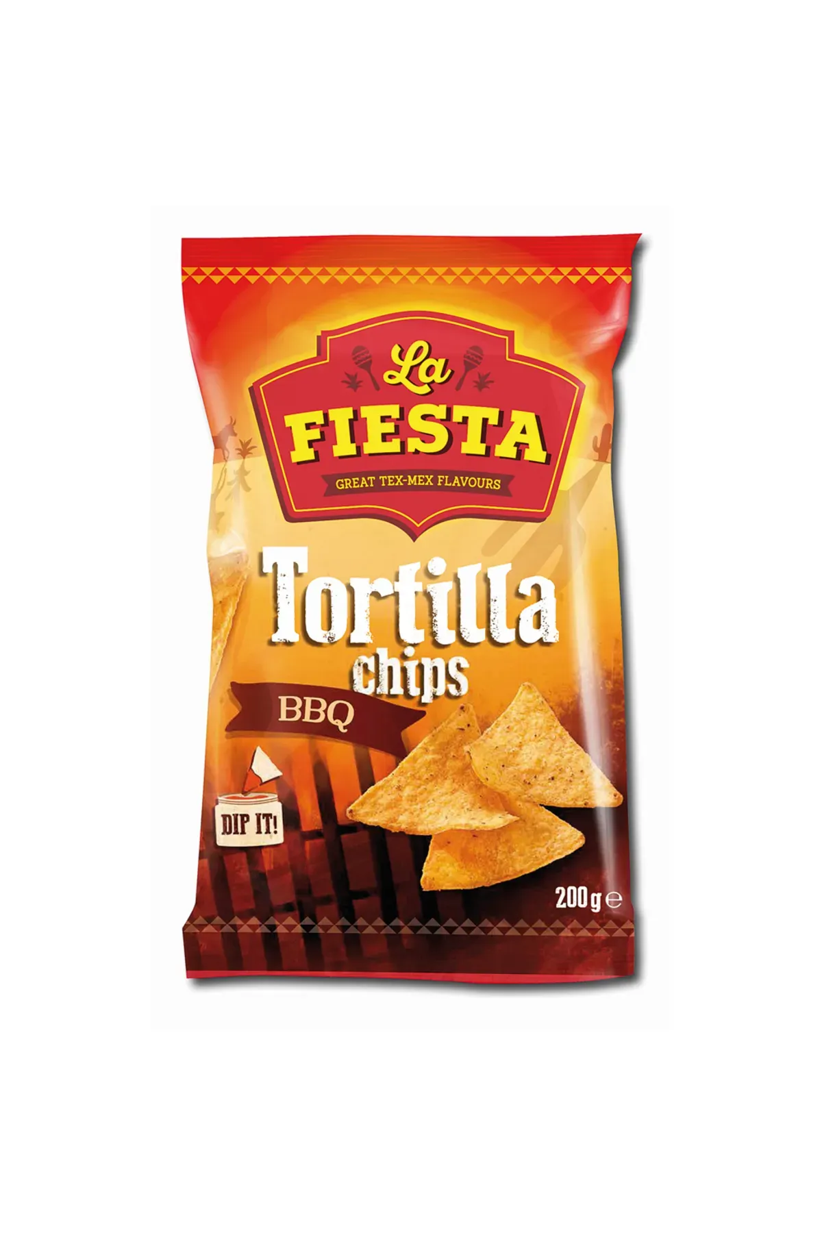 La Fiesta Üçgen Barbekü Tortilla Cips 200 Gr X 16 Adet - Koli